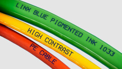 blaue Tinte auf PE-Kabel