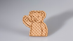 Laserbeschriftung direkt auf unverpackte Waffel