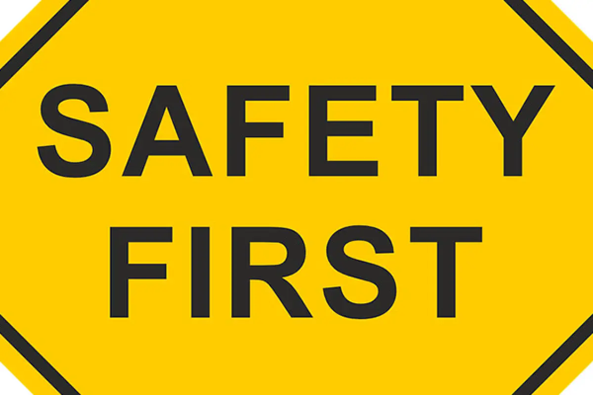 Safety First Sign yellow