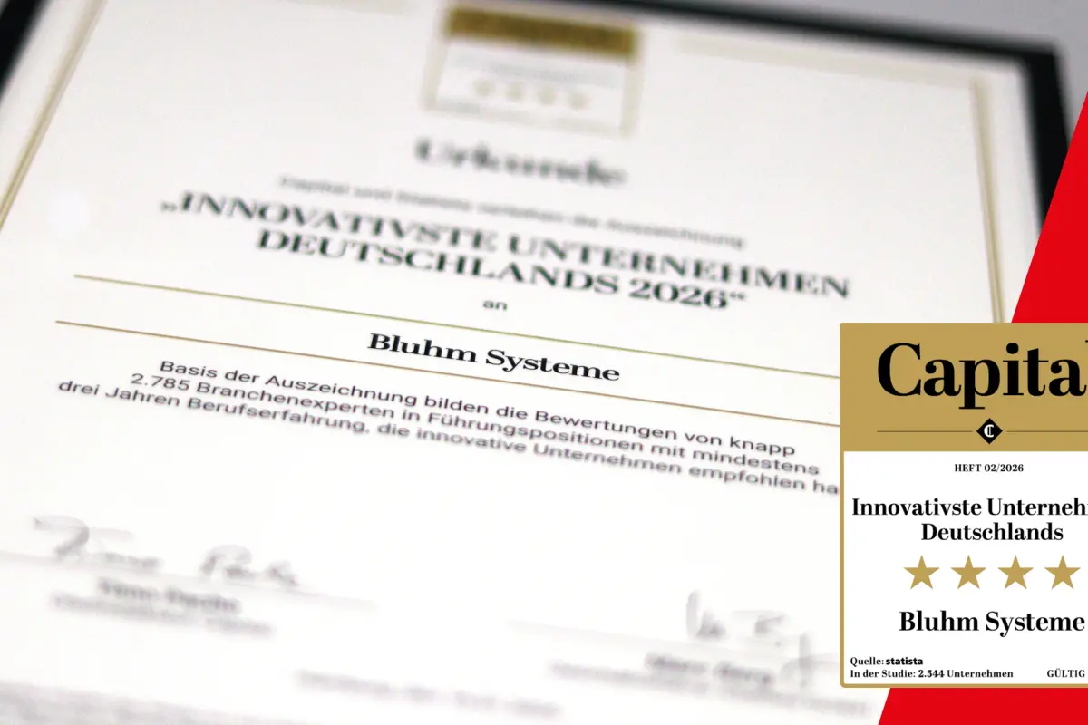 Bluhm Systeme zählt zu Deutschlands innovativsten Unternehmen 2026 (c) Bluhm Systeme