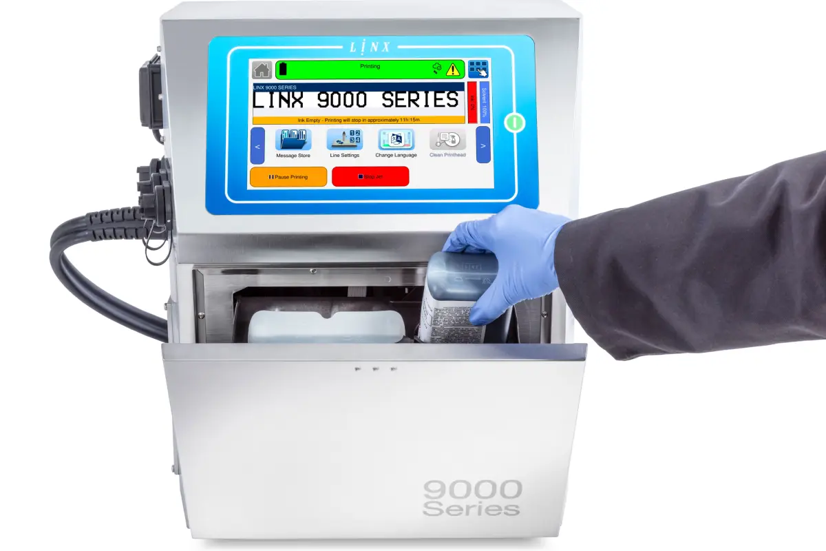 Linx CIJ 9900 Austausch der Tintenkartusche