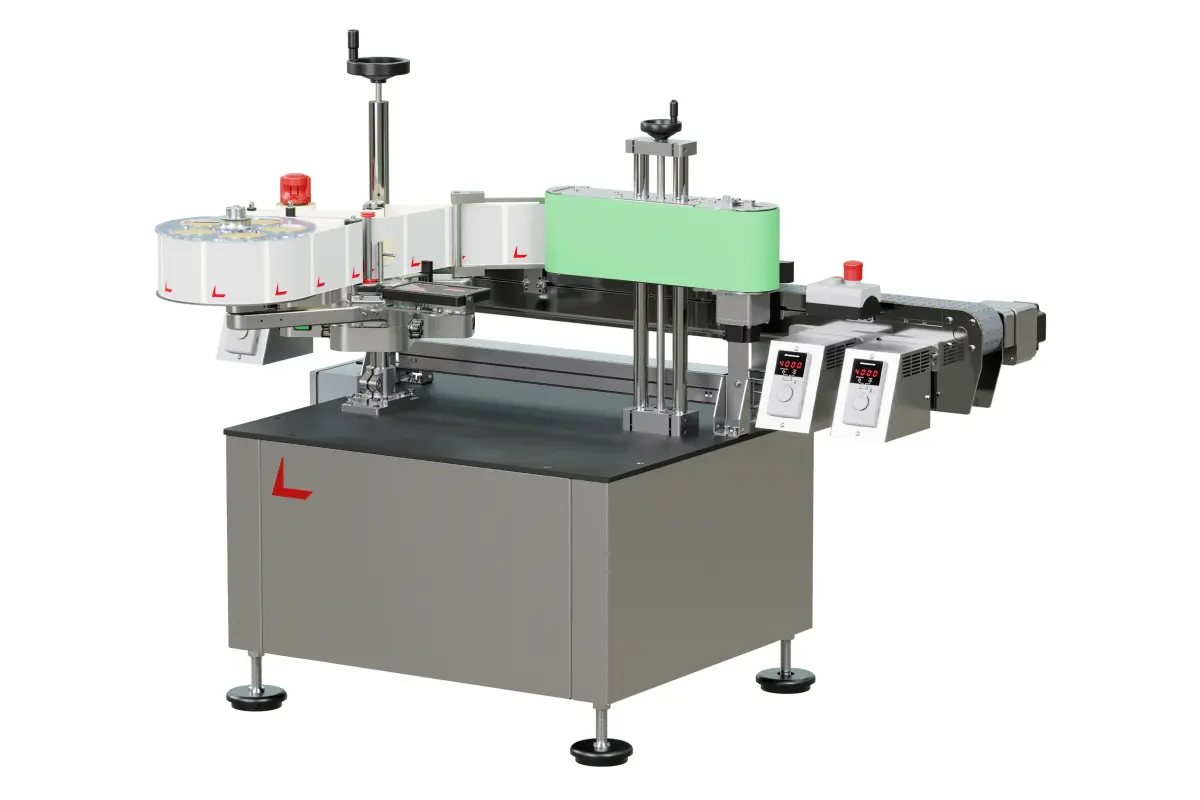 Automatische Etikettiermaschine Geset 221 für Flaschen und zylindrische Produkte, Rundumetikettierer