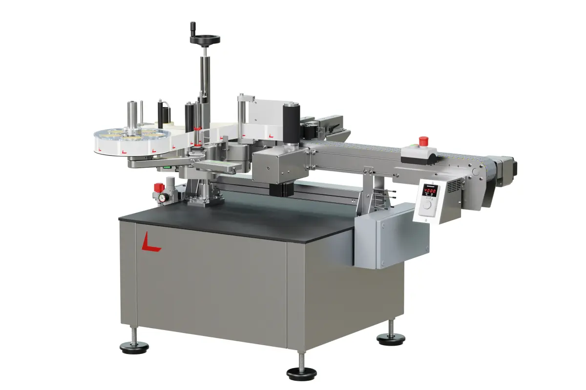 Automatische Etikettiermaschine Geset 222 für Flaschen und zylindrische Produkte, Rundumetikettierer