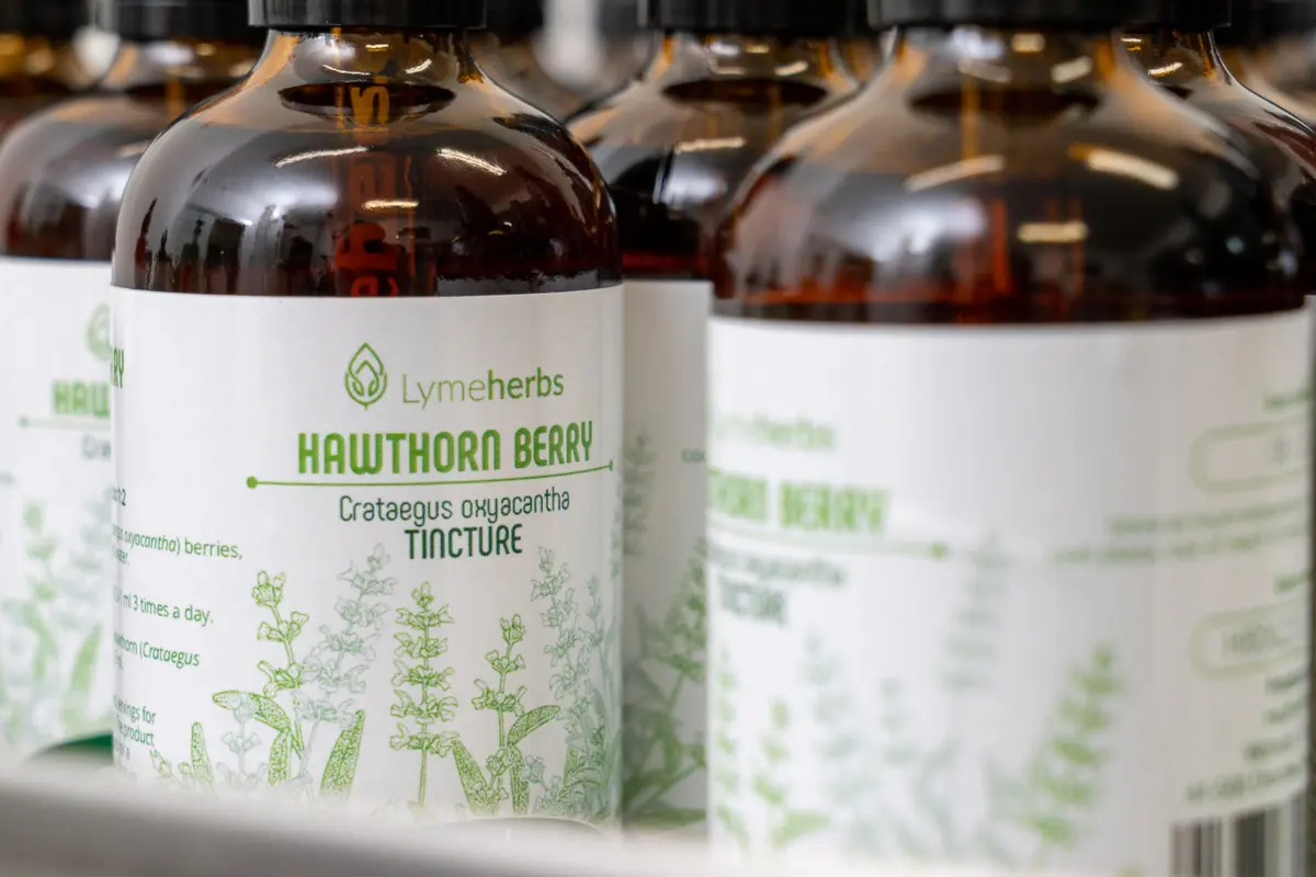 Labelled glass bottles