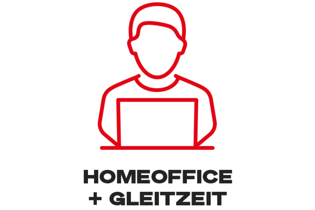 Benefit Piktogramm Homeoffice + Gleitzeit